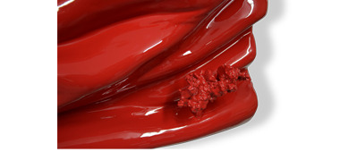 rouge ferrari monochrome treeheart treeart matiere vague ondulation brillance artist gallery tableau sculpture