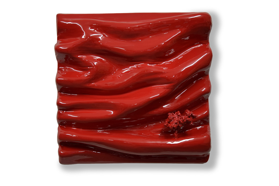 rouge brillant ferrari monochrome matière vague oeuvre art did moreres artiste