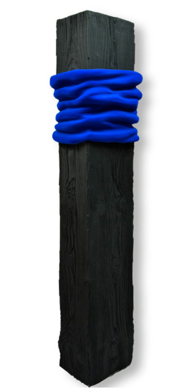 sculpture bois bleu klein monochrome black noir art 
